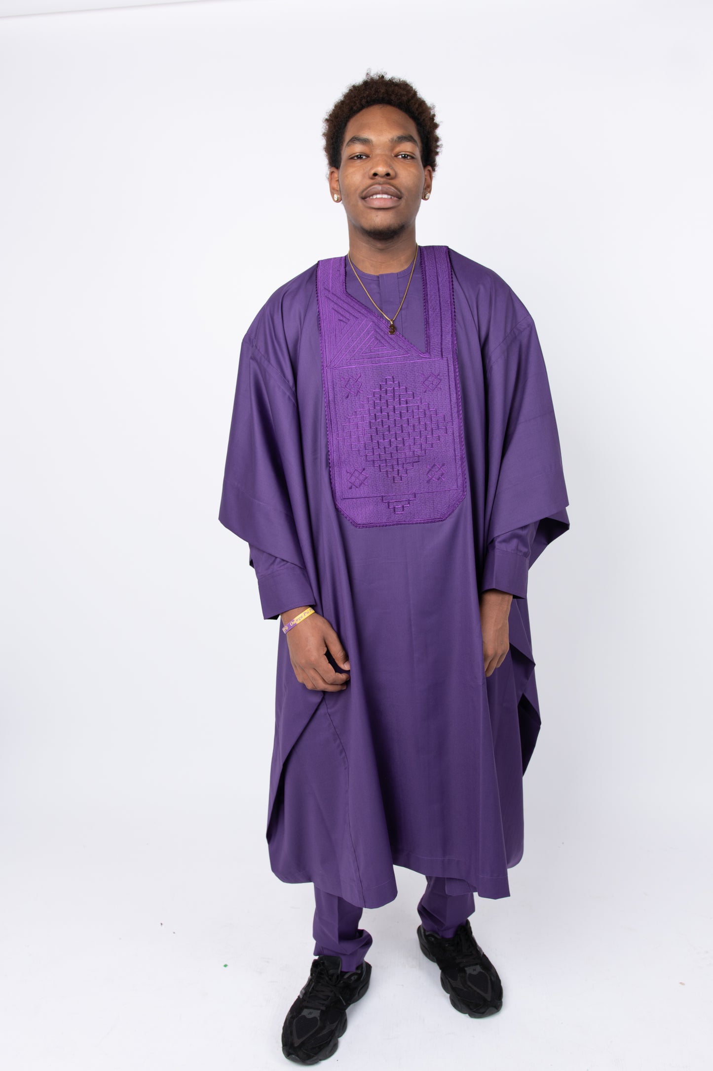 Omega Men's Nigerian Agbada Set – Includes Robe, Shirt, and Pants