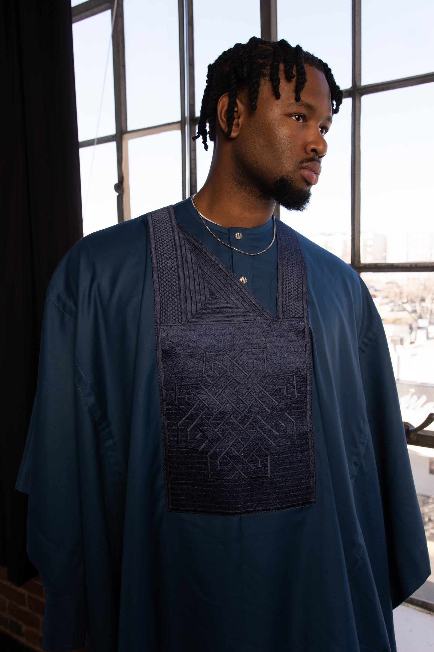 Traditional Men's Nigerian Agbada Set – Includes Robe, Shirt, and Pants