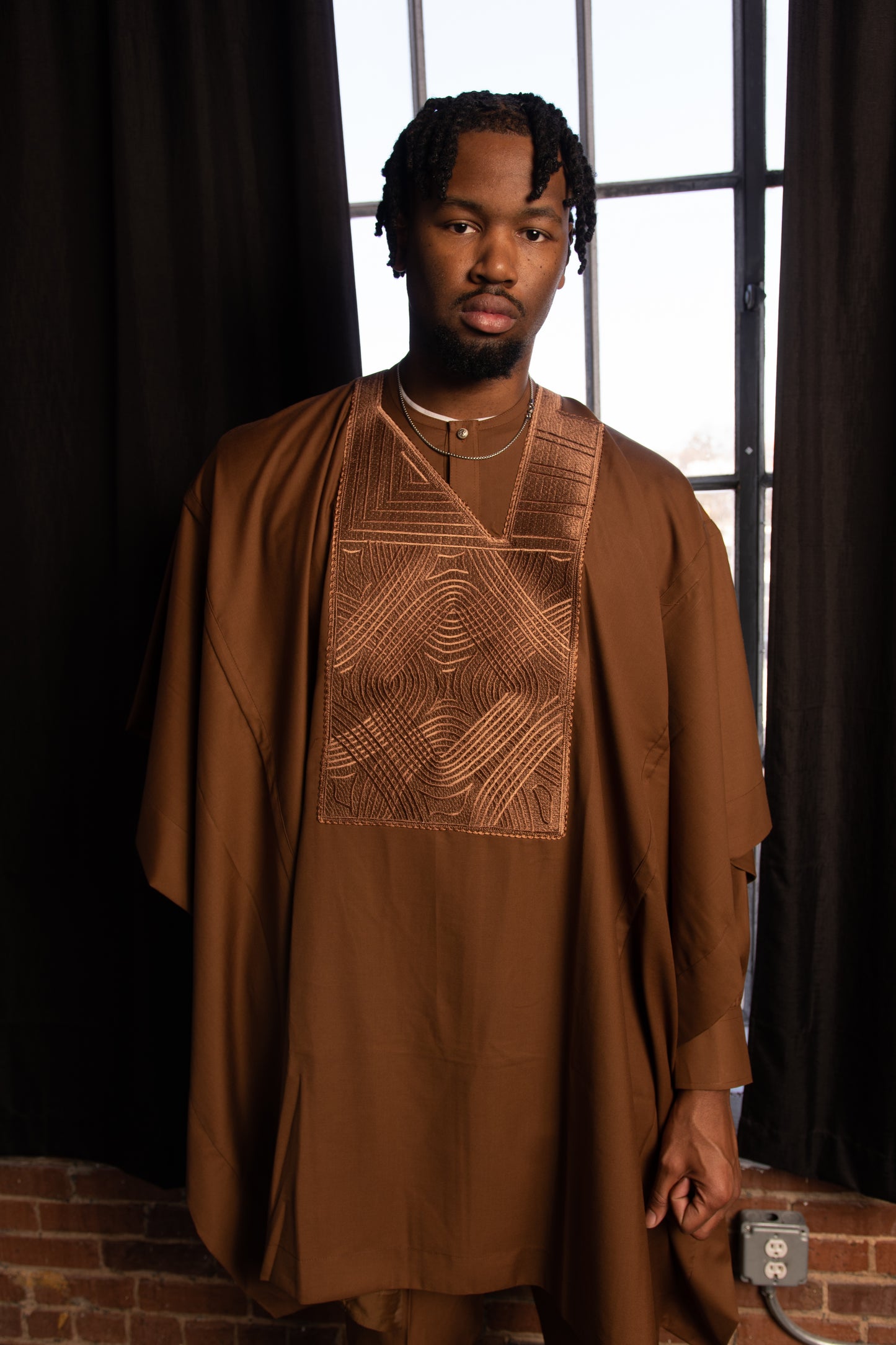 Traditional Men's Nigerian Agbada Set – Includes Robe, Shirt, and Pants