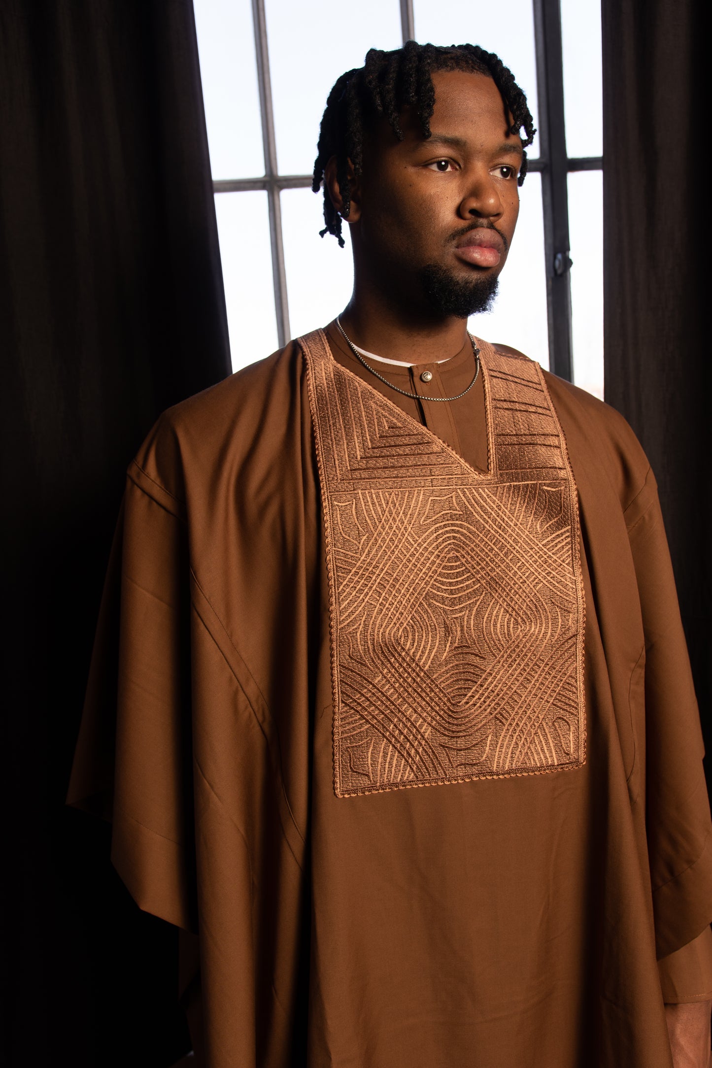 Traditional Men's Nigerian Agbada Set – Includes Robe, Shirt, and Pants
