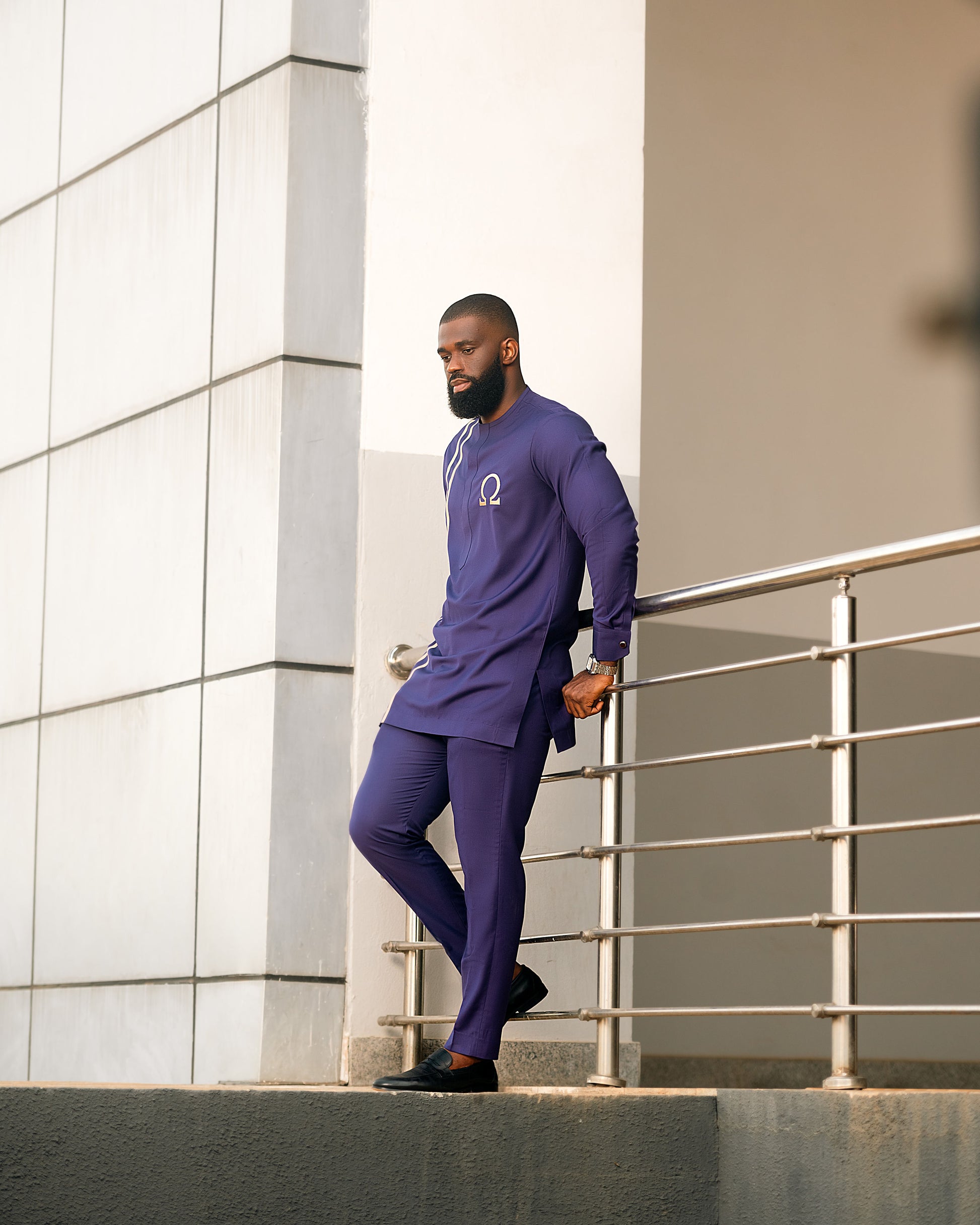 Men's 2 Piece Shirt and Pants Set Iota Omega