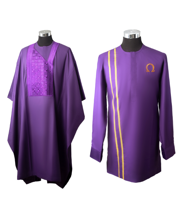 Omega Men's Nigerian Agbada Set – Includes Robe, Shirt, and Pants
