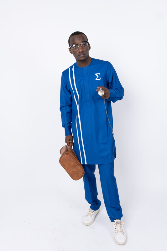 Sigma Men's Nigerian Agbada Set – Includes Robe, Shirt, and Pants