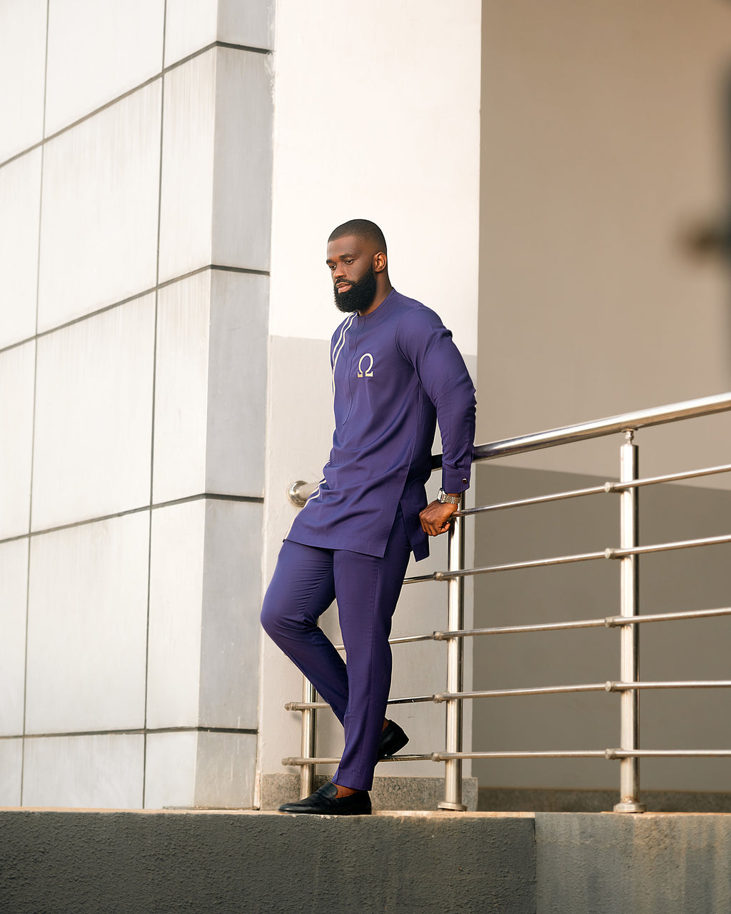 Men's 2 Piece Shirt and Pants Set Iota Omega