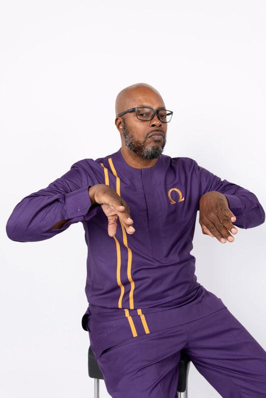 Omega Men's Nigerian Agbada Set – Includes Robe, Shirt, and Pants
